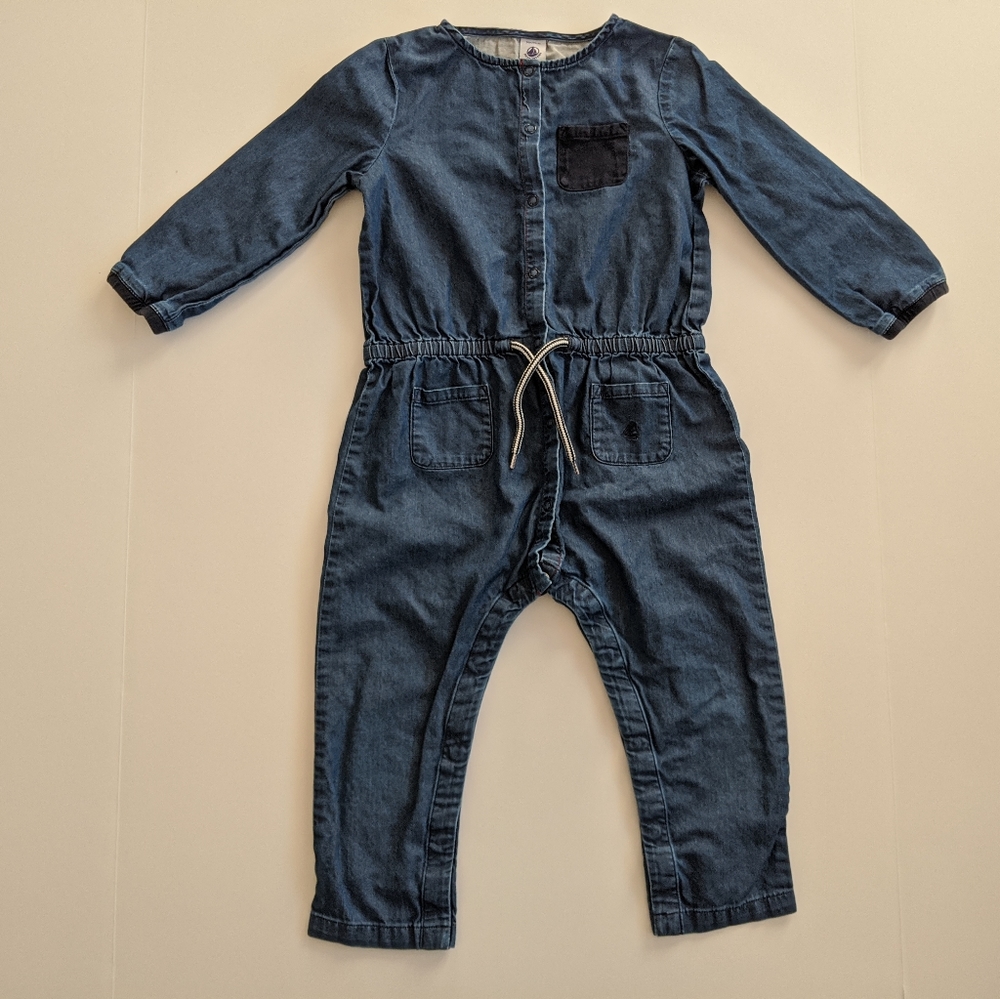 Petit Bateau Dark Blue Denim Jumpsuit